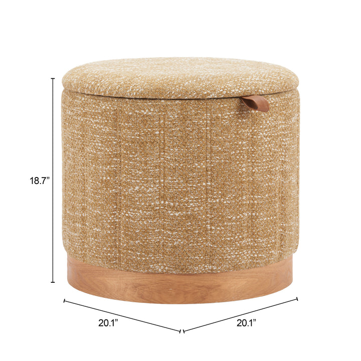 Zuo Fije Storage Ottoman Oat Yellow