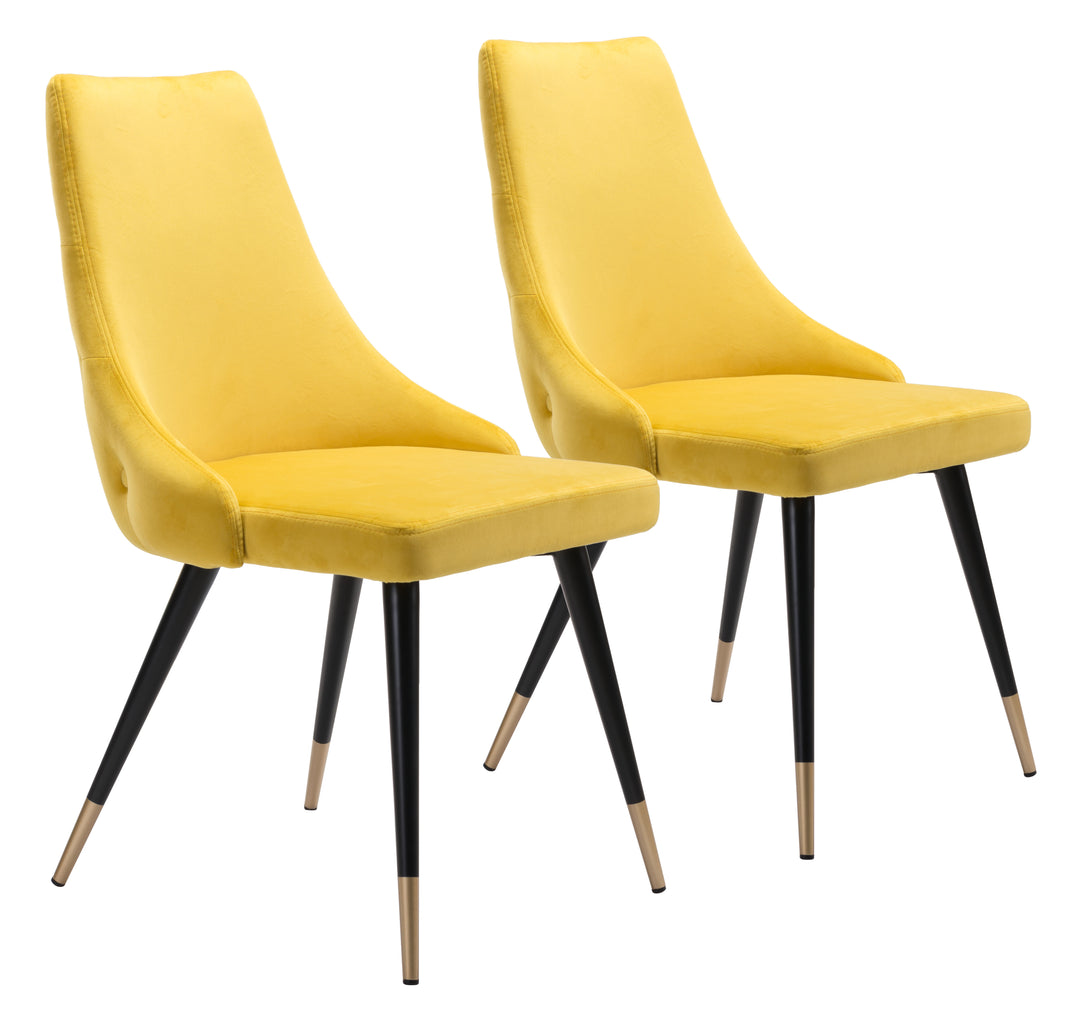 Zuo Piccolo Dining Chair (Set of 2) Yellow