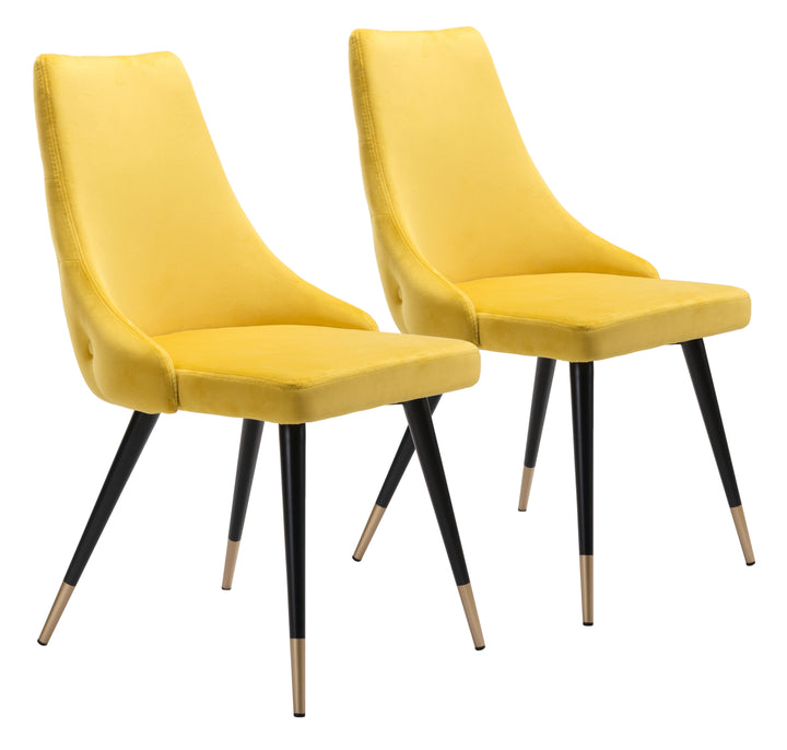 Zuo Piccolo Dining Chair (Set of 2) Yellow