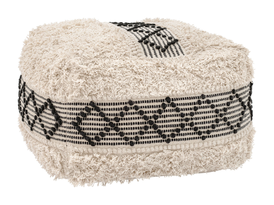 Zuo Pisco Ottoman Beige & Black