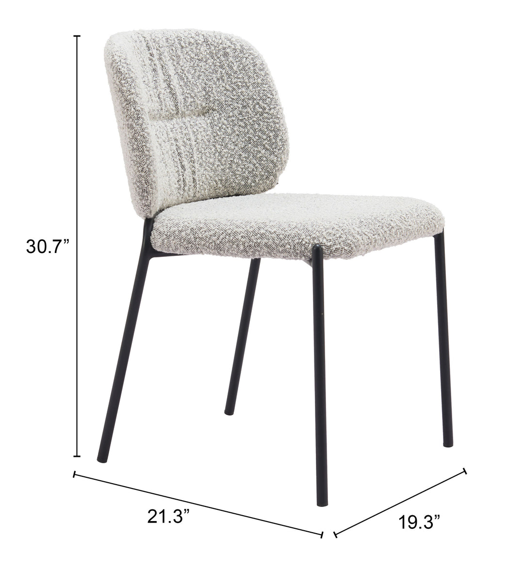 Zuo Plat Dining Chair (Set of 2) Gray