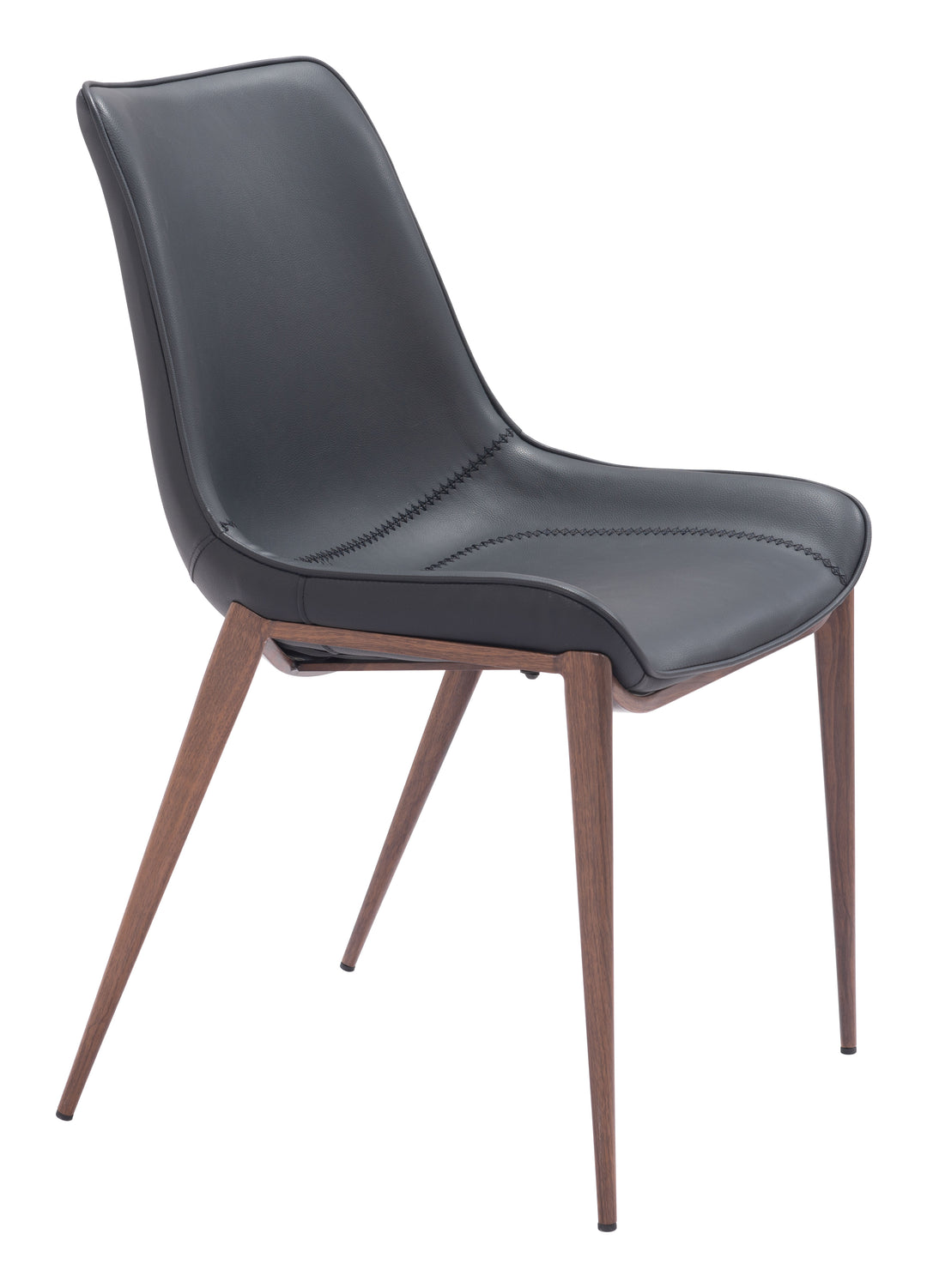Zuo Magnus Dining Chair (Set of 2) Black & Walnut