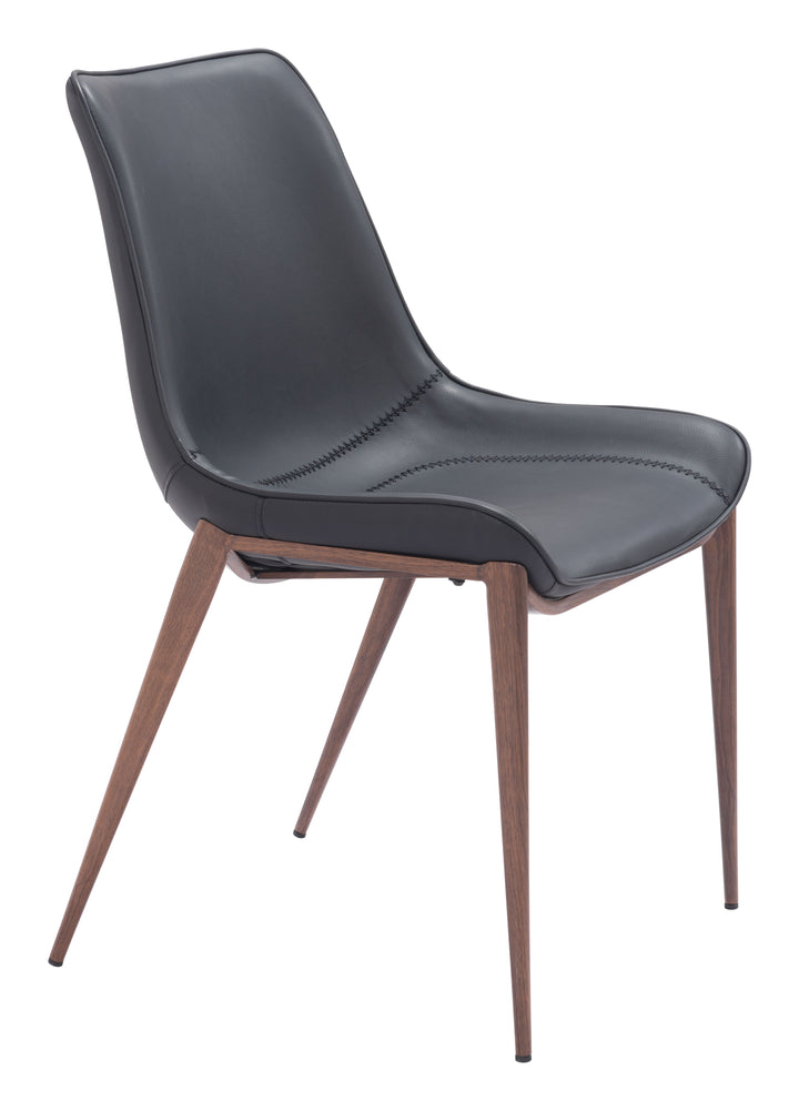 Zuo Magnus Dining Chair (Set of 2) Black & Walnut