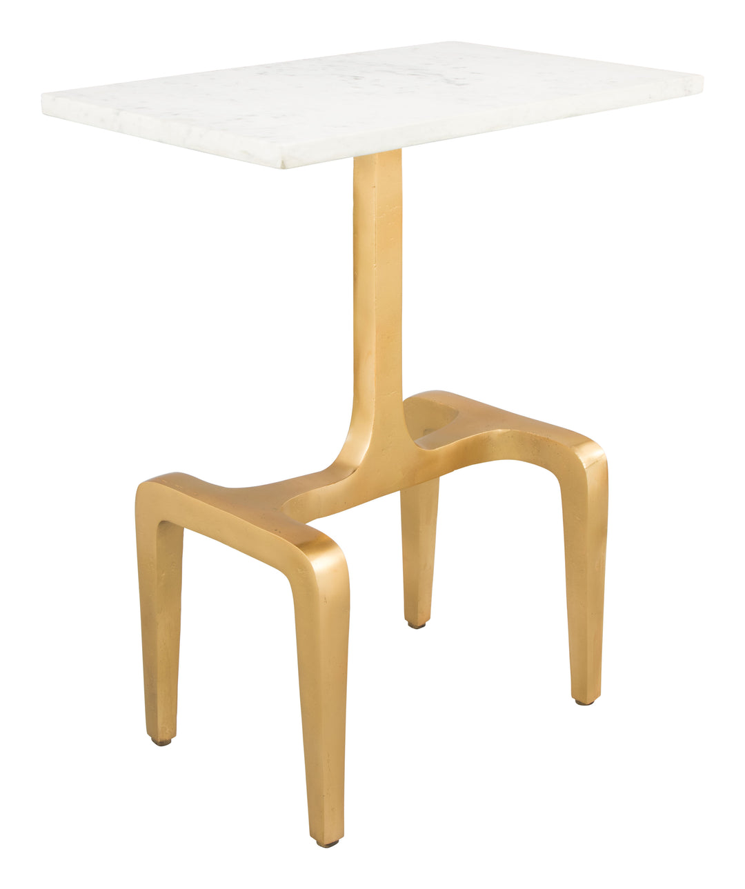 Zuo Clement Side Table White & Gold