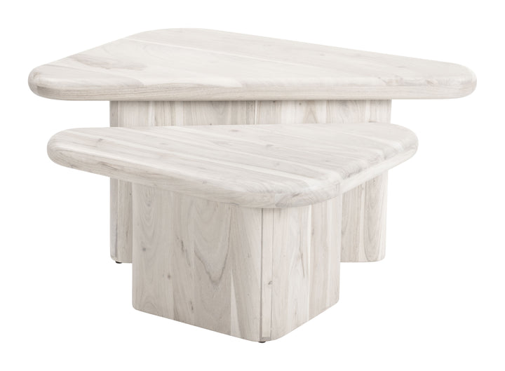 Zuo Navidic Coffee Table Set (2-Piece) Whitewashed