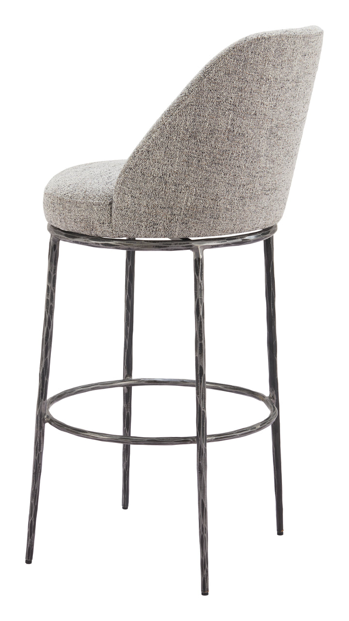 Zuo Nordhavn Swivel Barstool Gray
