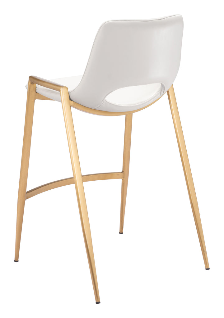 Zuo Desi Counter Stool (Set of 2) White & Gold