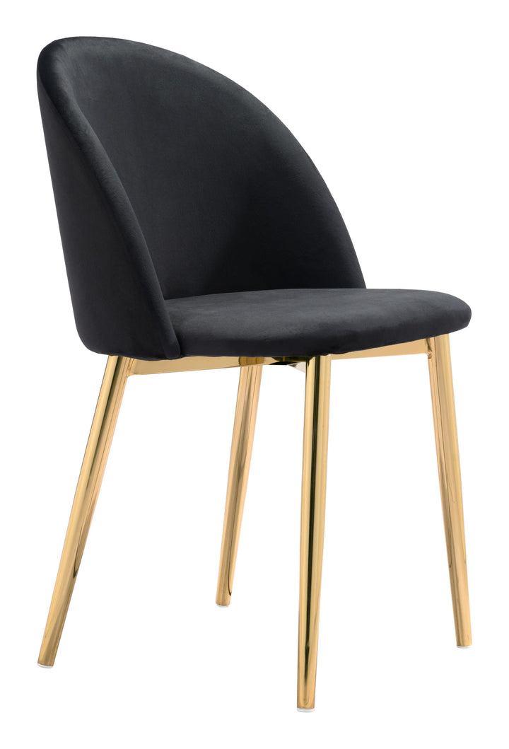 Zuo Cozy Dining Chair (Set of 2) Black & Gold