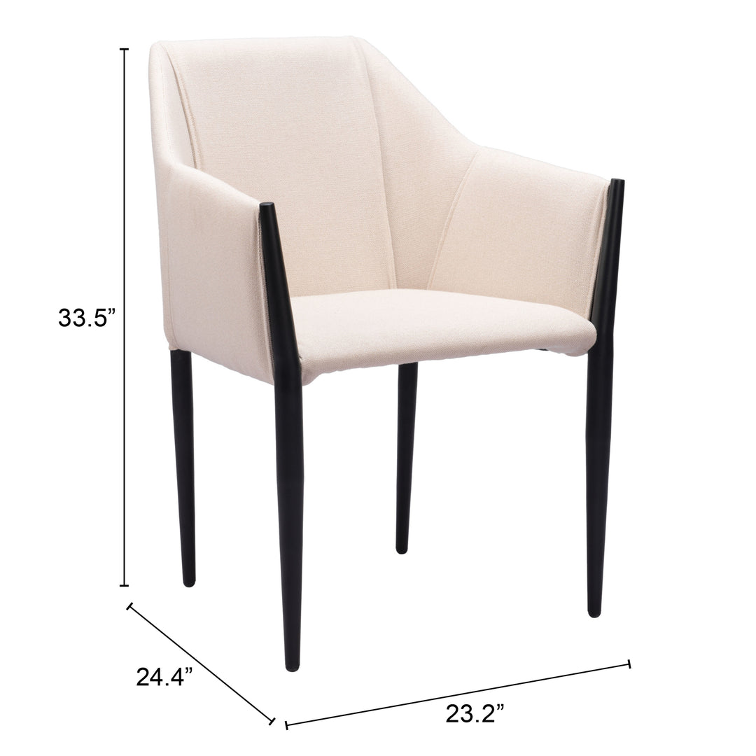 Zuo Andover Dining Chair (Set of 2) Beige