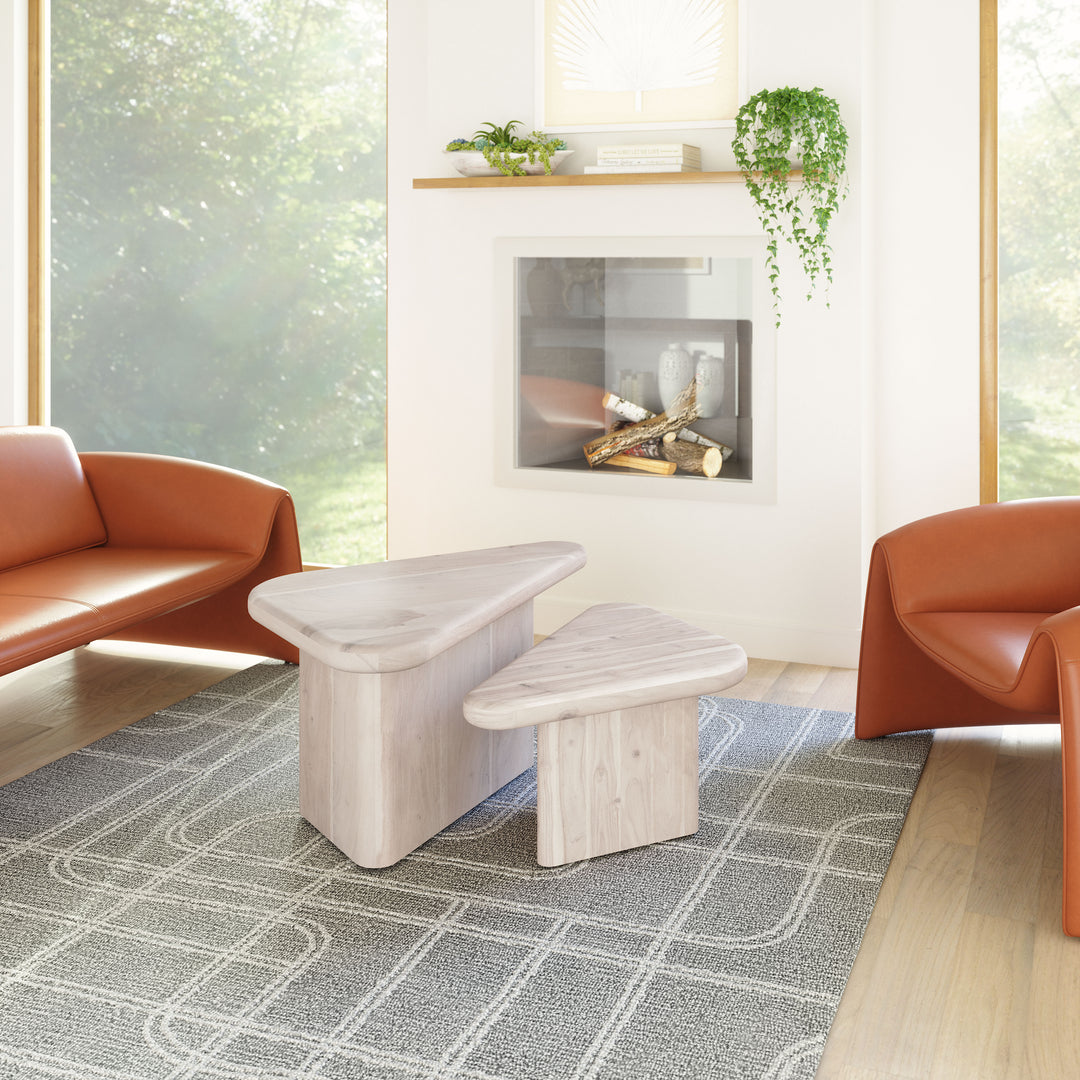 Zuo Navidic Coffee Table Set (2-Piece) Whitewashed