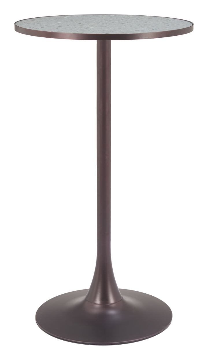 Zuo Bite Bar Table Gray & Bronze