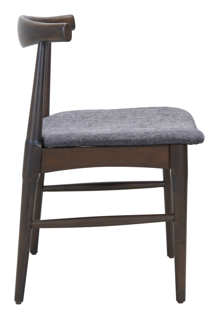 Zuo Tuzka Dining Chair (Set of 2) Gray & Espresso