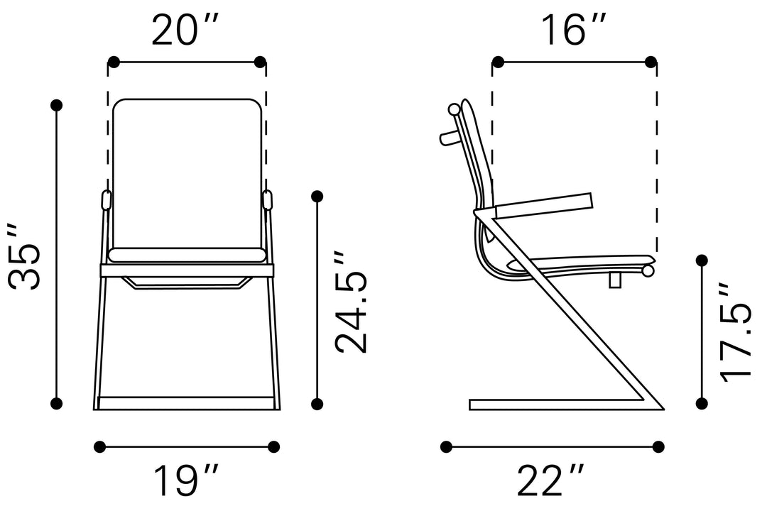 Zuo Lider Plus Conference Chair (Set of 2) White