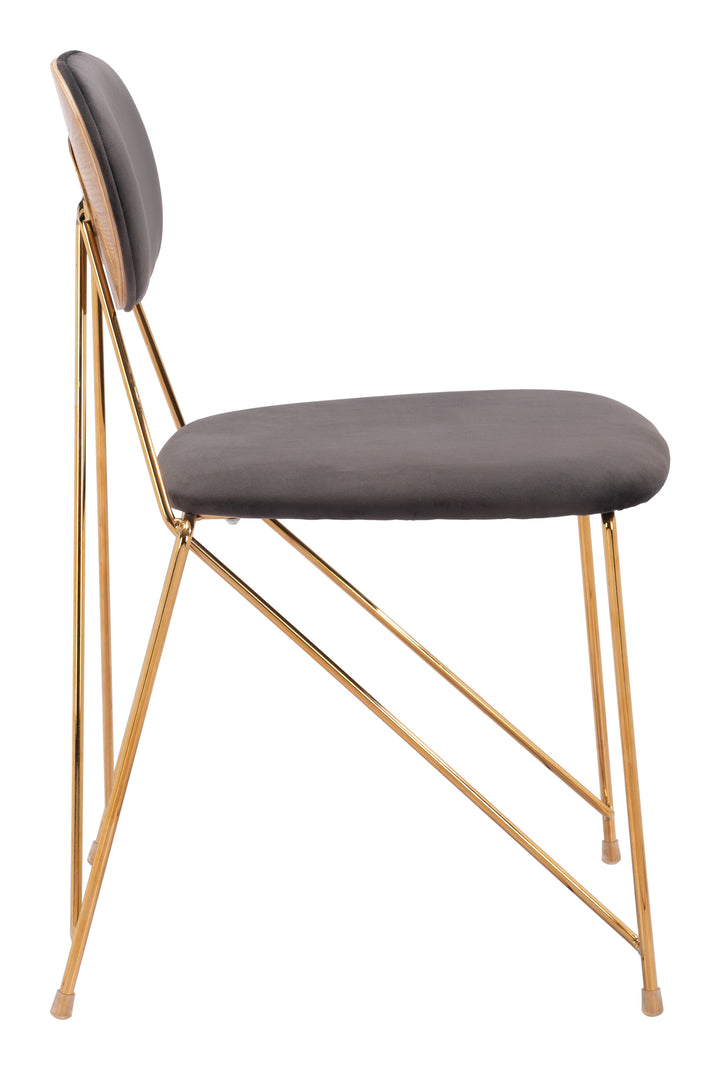 Zuo Georges Dining Chair (Set of 2) Gray & Gold