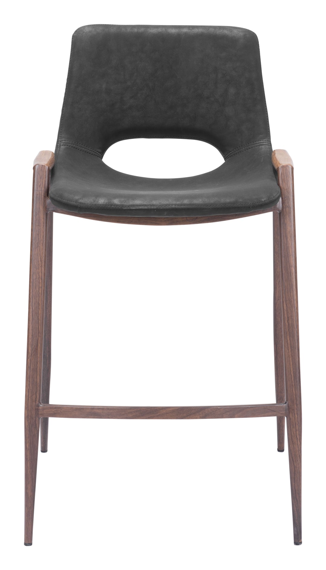 Zuo Desi Counter Stool (Set of 2) Black & Walnut