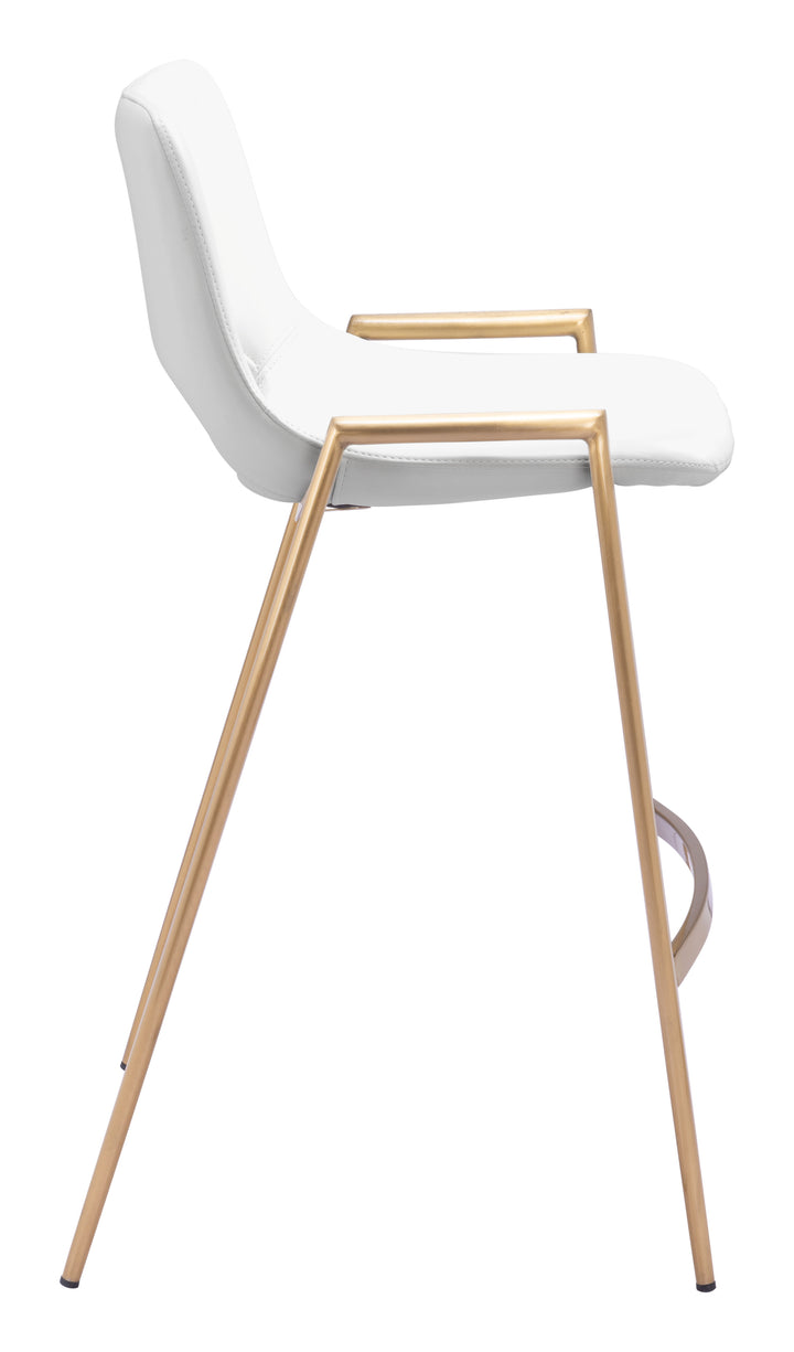 Zuo Desi Counter Stool (Set of 2) White & Gold