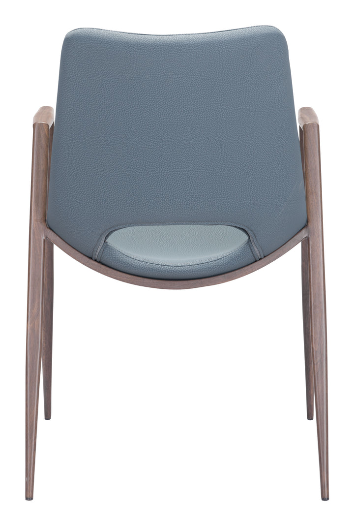 Zuo Desi Dining Chair (Set of 2) Azure Gray & Walnut
