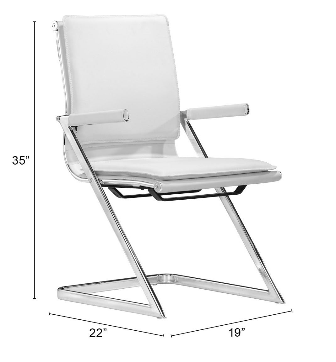 Zuo Lider Plus Conference Chair (Set of 2) White