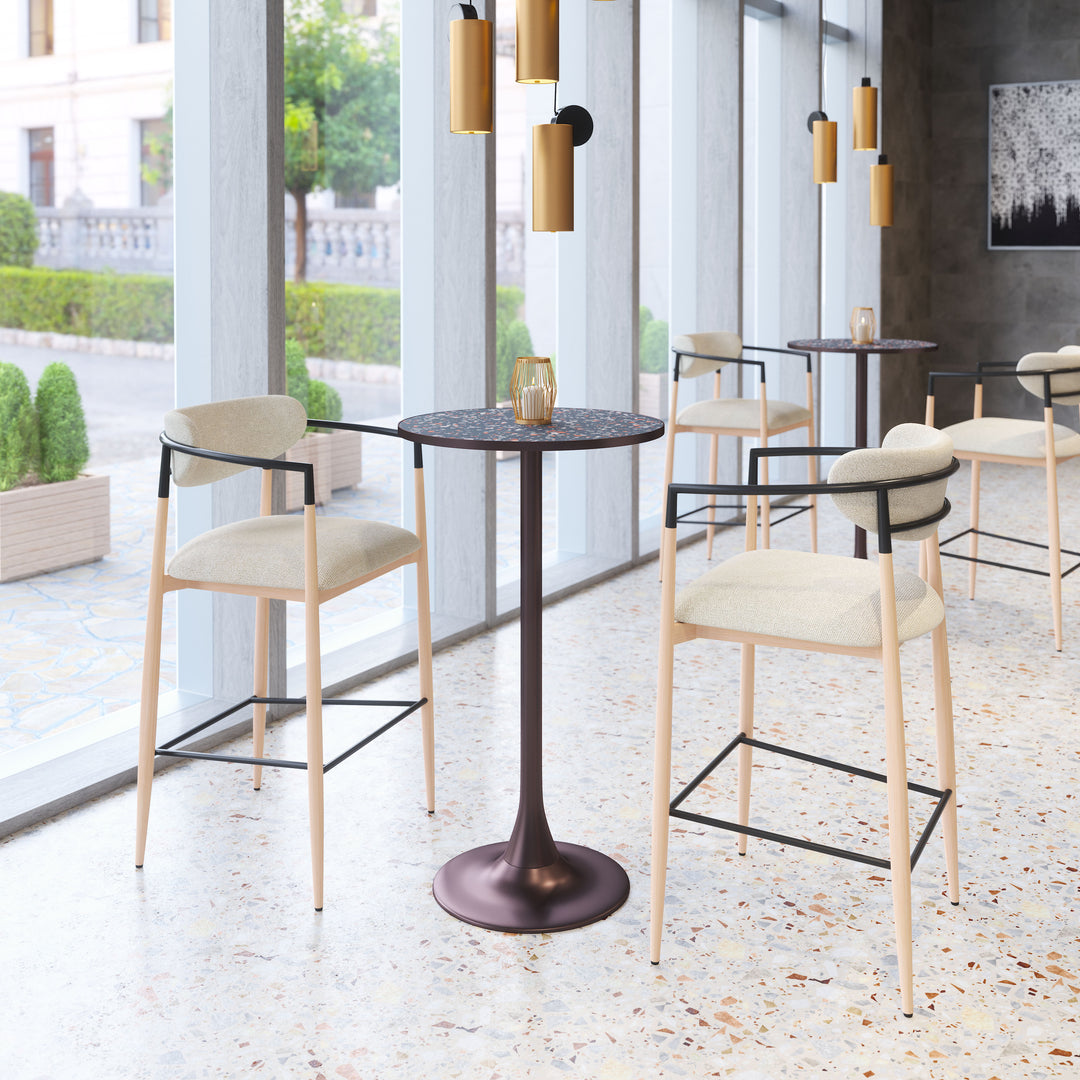 Zuo Equinox Barstool Oyster Gray & Natural