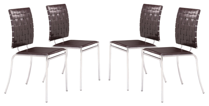 Zuo Criss Cross Dining Chair (Set of 4) Espresso