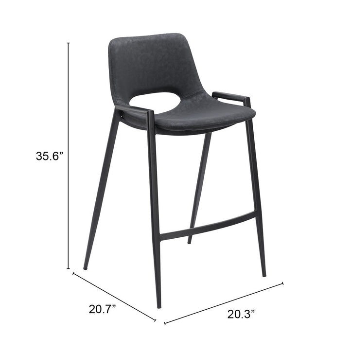 Zuo Desi Counter Stool (Set of 2) Black