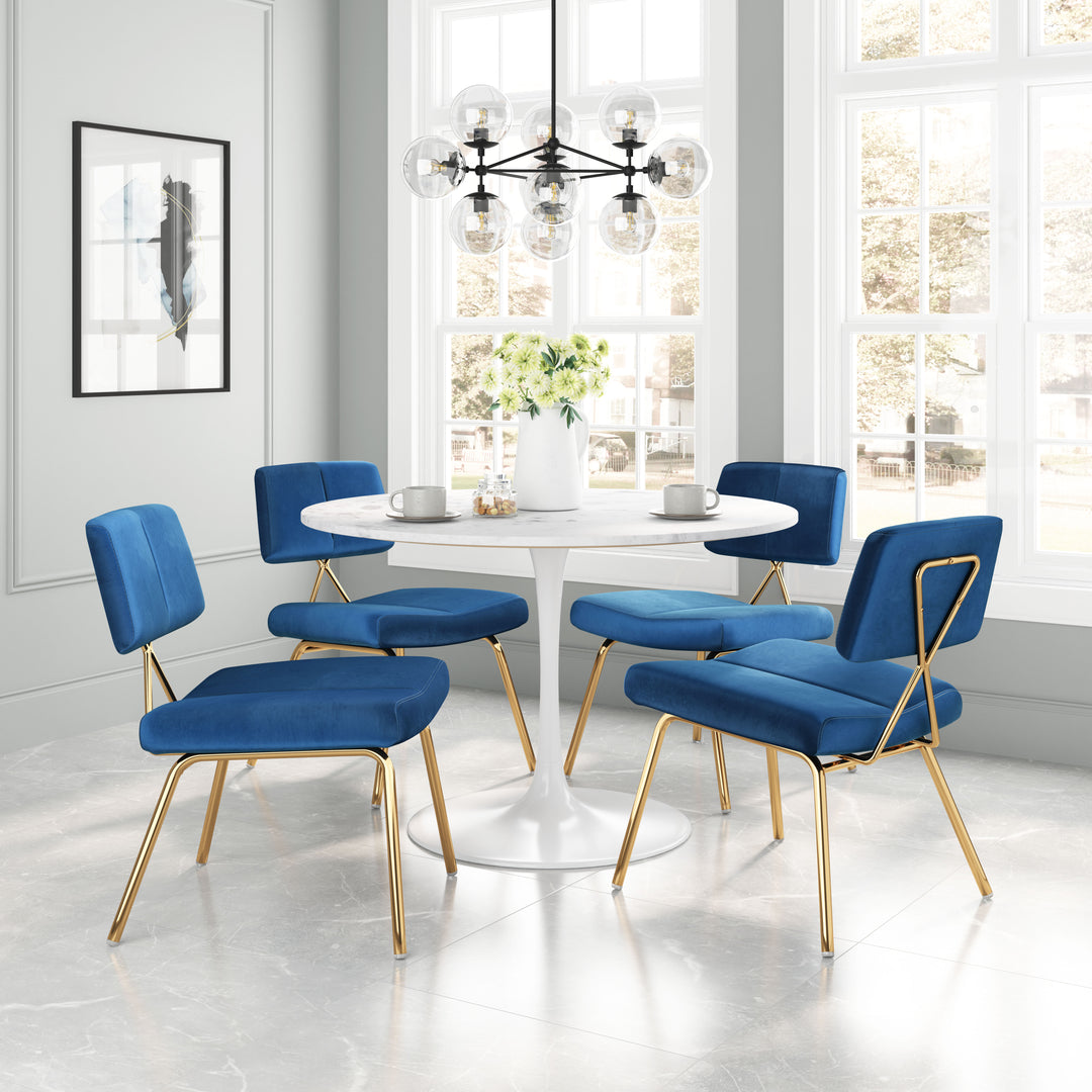 Zuo Nicole Accent Chair (Set of 2) Blue & Gold