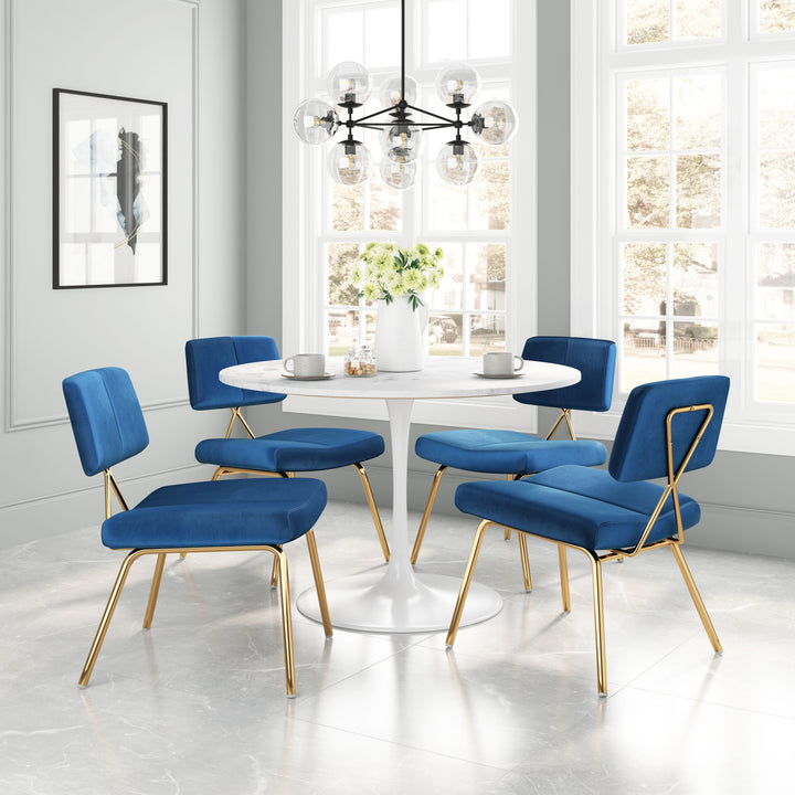 Zuo Nicole Accent Chair (Set of 2) Blue & Gold