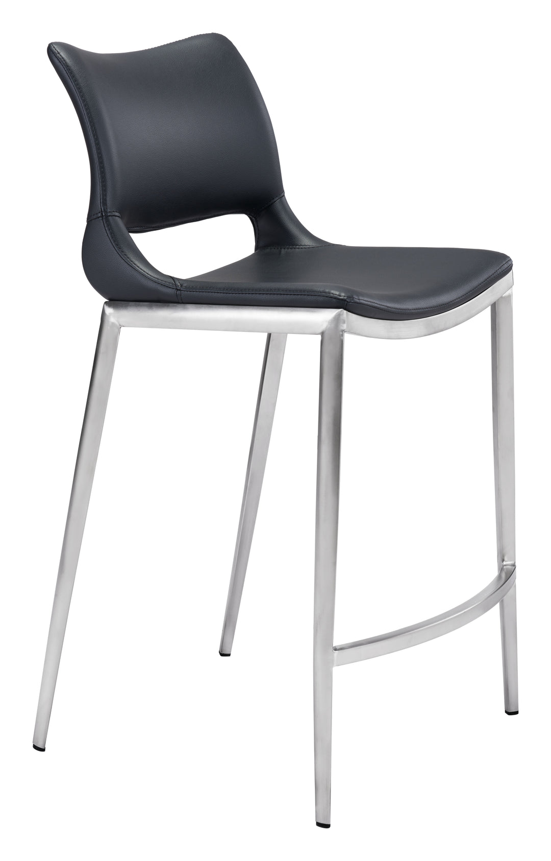 Zuo Ace Counter Stool (Set of 2) Black & Silver