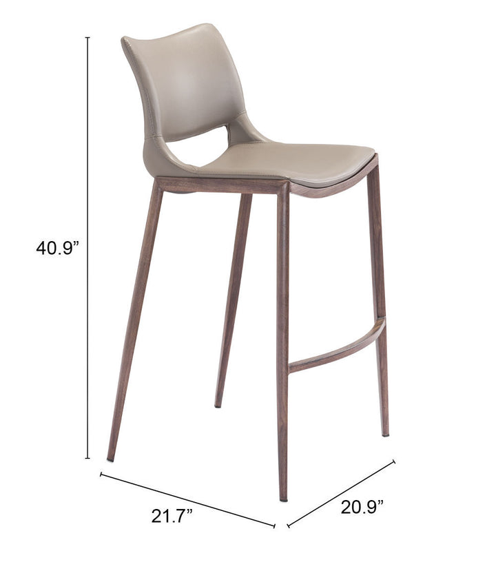 Zuo Ace Barstool (Set of 2) Brown & Walnut