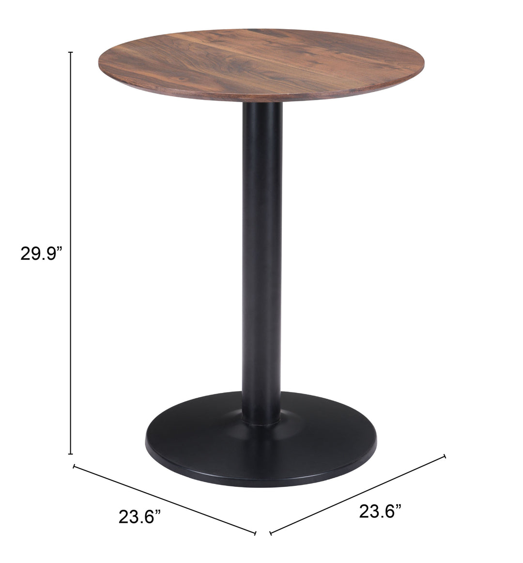 Zuo Alto Bistro Table Brown & Black
