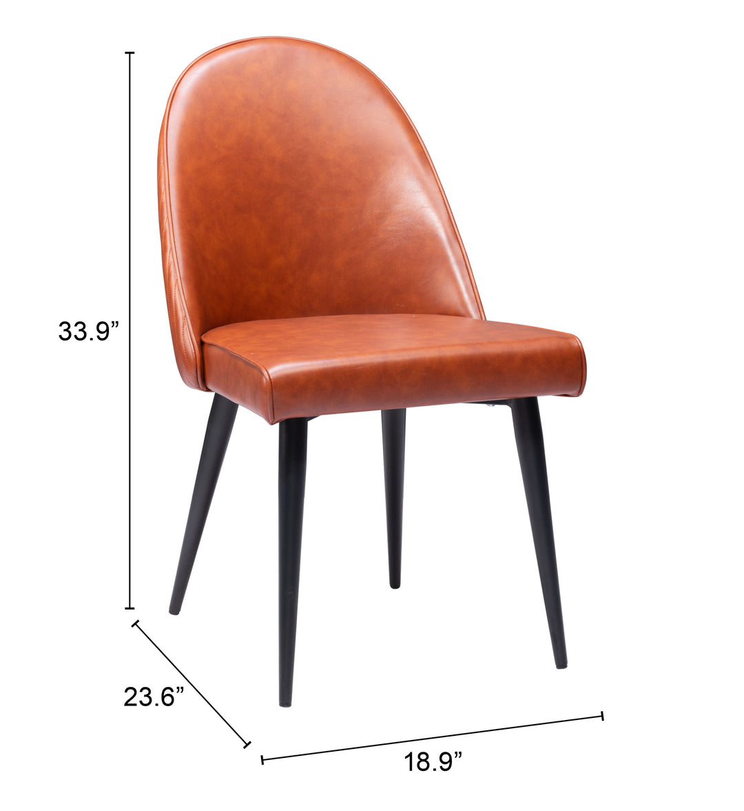 Zuo Silloth Armless Dining Chair (Set of 2) Brown