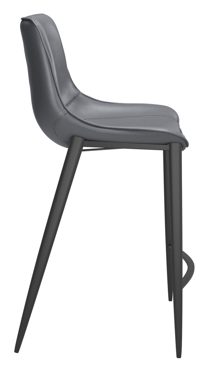 Zuo Magnus Counter Stool (Set of 2) Dark Gray & Black
