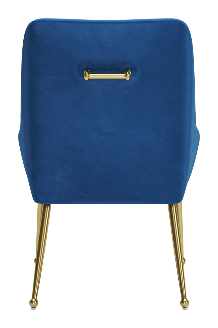 Zuo Maxine Dining Chair Navy Blue & Gold