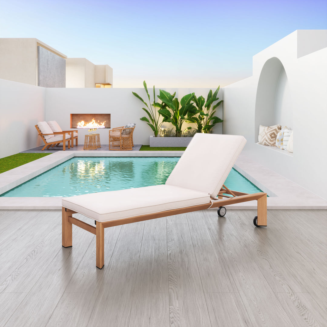 Zuo Cozumel Lounge Chair Beige & Natural