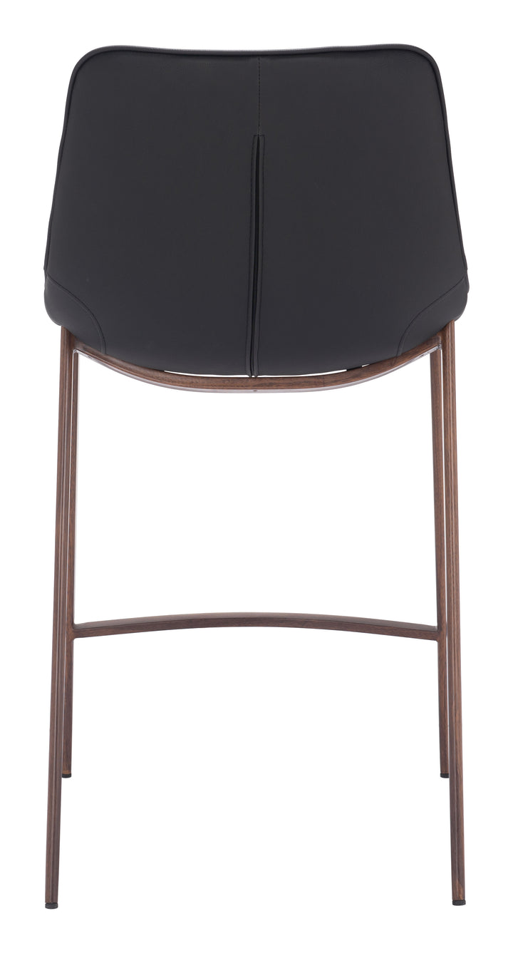 Zuo Magnus Counter Stool (Set of 2) Black & Walnut