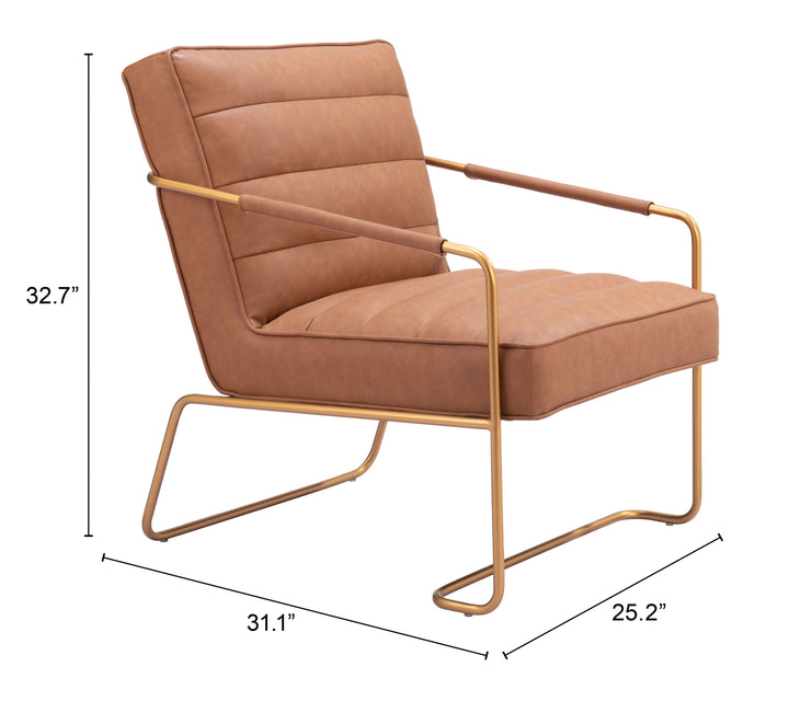 Zuo Dallas Accent Chair Vintage Brown