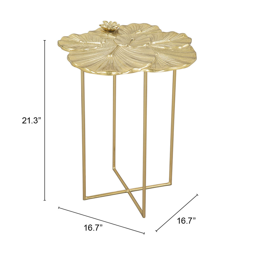 Zuo Lotus Side Table Gold