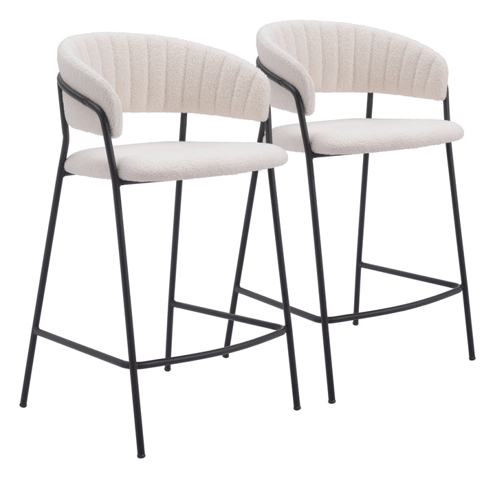 Zuo Josephine Counter Stool (Set of 2) Cream