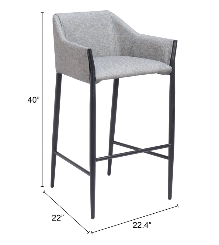 Zuo Andover Barstool Slate Gray