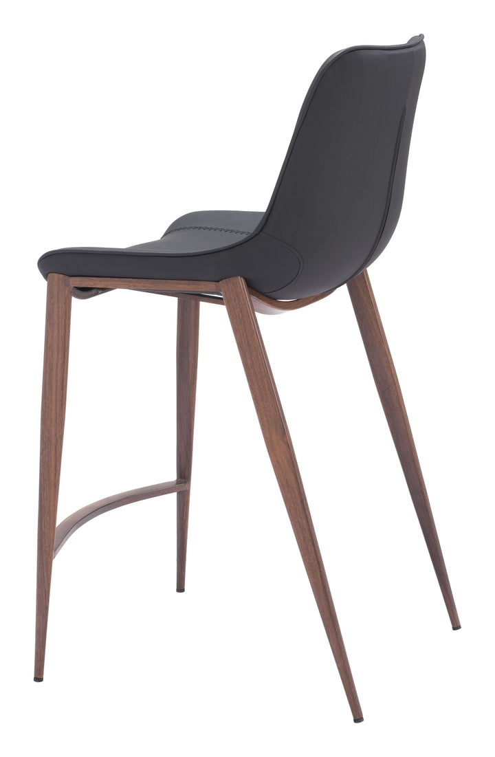 Zuo Magnus Counter Stool (Set of 2) Black & Walnut