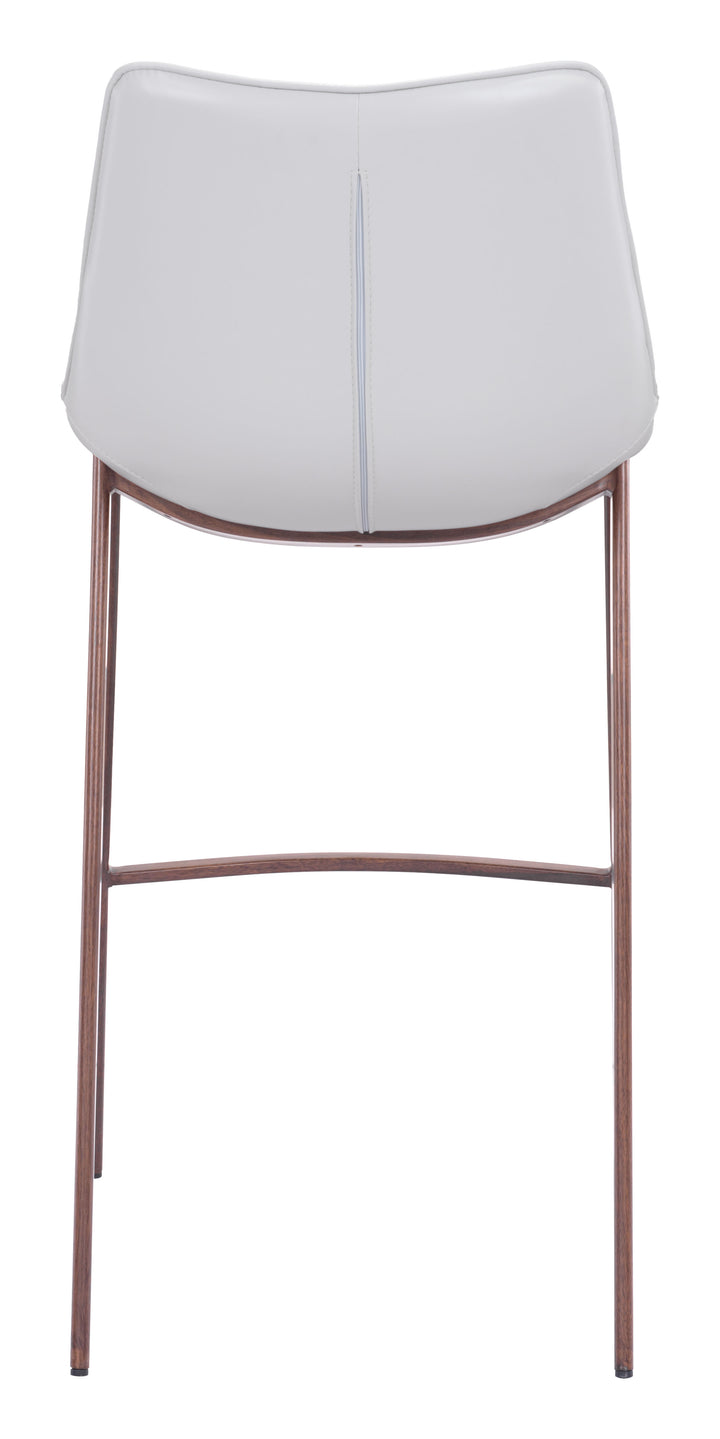 Zuo Magnus Barstool (Set of 2) White & Walnut
