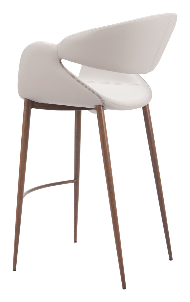 Zuo Limay Barstool (Set of 2) Beige & Walnut