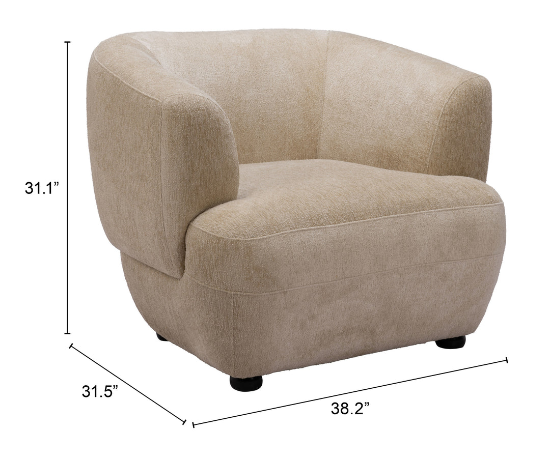 Zuo Bekker Accent Chair Golden Beige