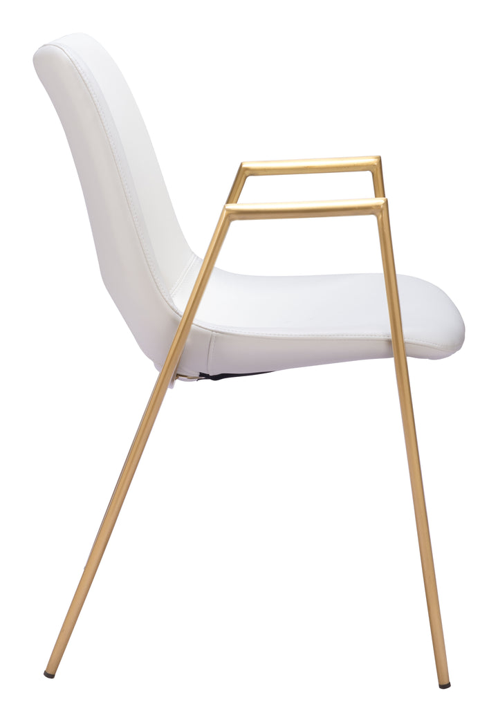 Zuo Desi Dining Chair (Set of 2) White & Gold