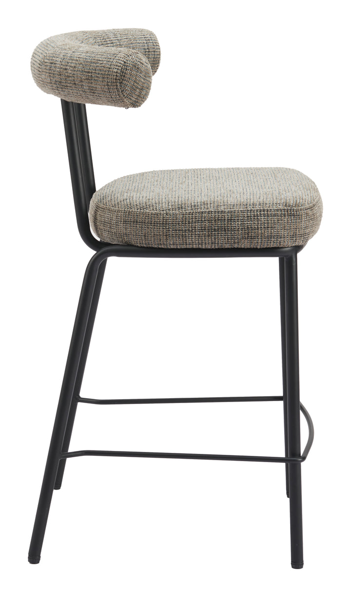Zuo Kede Counter Stool Green Tweed