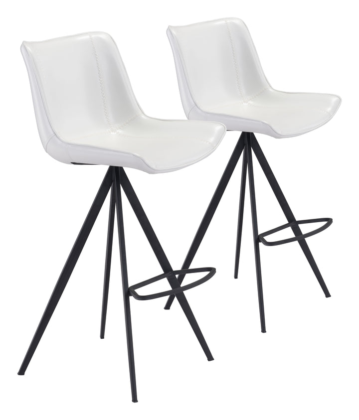 Zuo Aki Barstool (Set of 2) White & Black