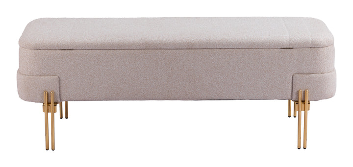 Zuo Lebreton Storage Bench Oatmeal Beige