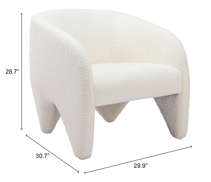 Zuo Lopta Accent Chair White