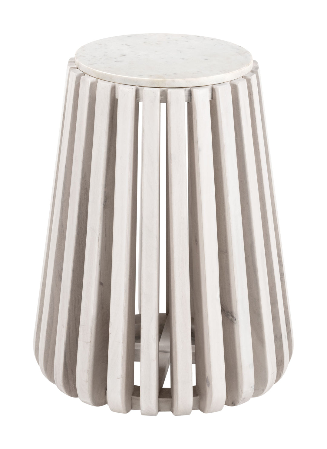 Zuo Cyprus Side Table White & Whitewashed