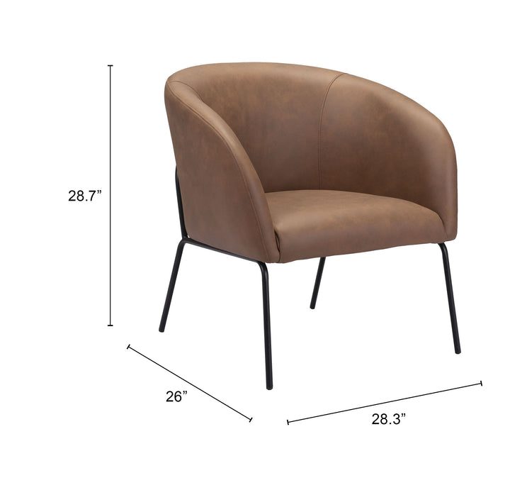 Zuo Quinten Accent Chair Vintage Brown